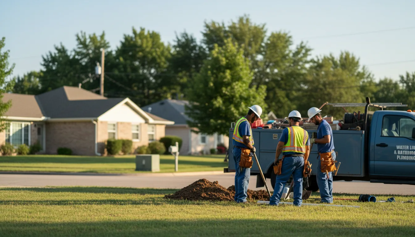 Residential water line and bathroom plumbing service in Whitten, IA